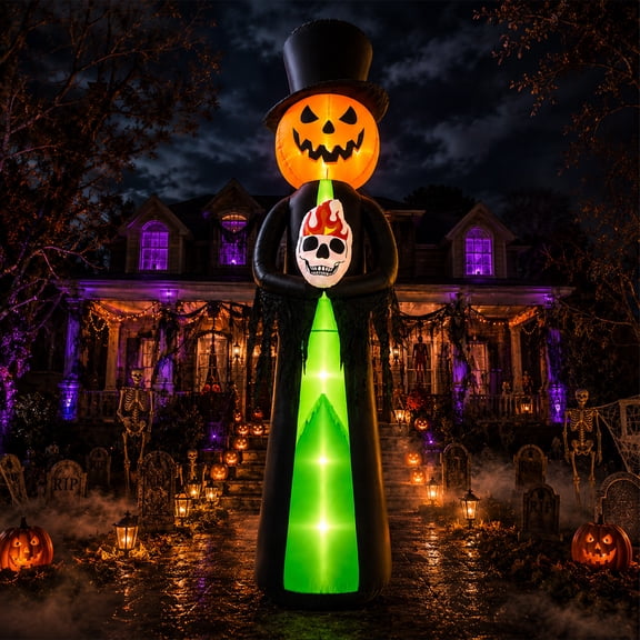 Inflable Halloween Hombre Calabaza Fantasma Gigante 3.6m Led