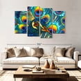 thumbnail image 2 of Elephant Stock Insane Peacock Wall Art - Horizontal Multi Panel Canvas - Living Room Wall Decor - Animal Multi Panel - Turquoise And Teal Decor By Daniel Jean-baptiste - 84" x 54", 2 of 4