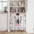 thumbnail image 6 of Spring Easter Kitchen Curtains 54 Inch Length, Watercolor Flowers Rabbits Ears Bow Wooden Gray Tiers Curtains for Bathroom Bedroom Cafe, Light Filtering Window Treatment Drapes 2 Panels 42"Wx54"L, 6 of 8