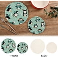 thumbnail image 7 of SKYSONIC 2Pcs Trivet Pot Holder, Penguins Snowflakes Round Woven Potholders Set Cotton Braided Hot Pads Coasters Table Mats for Cooking and Baking, 7 of 7