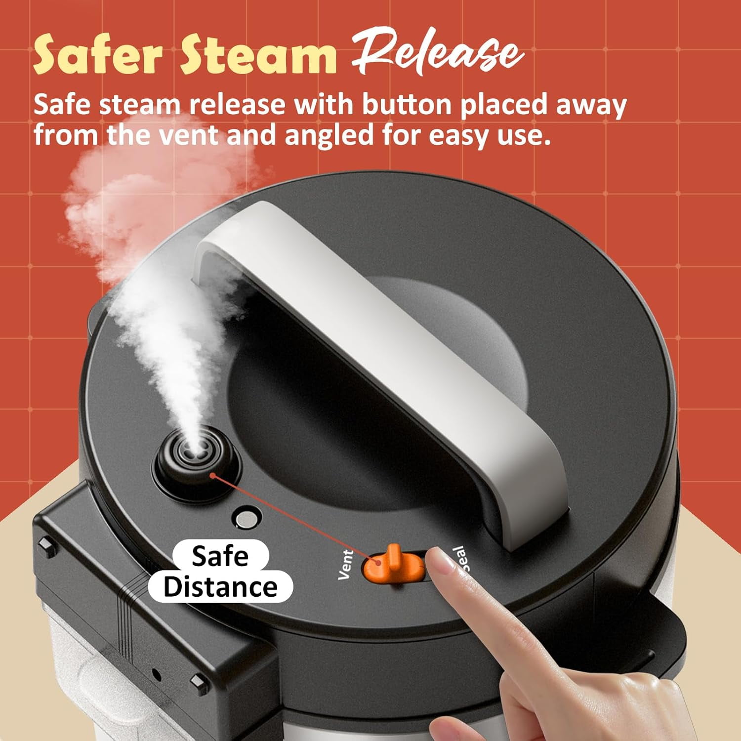 9-in-1 Electric Pressure Cooker with 12 Presets, 6qt Multi-Function Kitchen Appliance