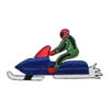 ID 1478 Snowmobile With Rider Patch Winter Snow Embroidered Iron On Applique