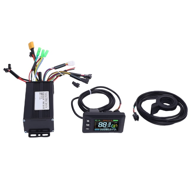 Kit De Conversión De Scooter Eléctrico, Kit De Controlador De Scooter Eléctrico De Onda Sinusoidal 26A Pantalla LCD A Color Con Acelerador De Pulgar Para Bicicletas Eléctricas