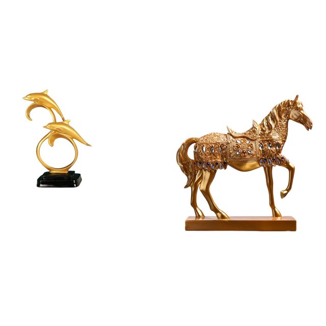 Figura de delfín,Colección de adornos de escritorio con figuras de delfines,Estatuas de caballos,Estatuas de caballos Figura de caballo Figura de caballo,Escultura de caballo Adornos de