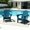 Blue - 2 Chairs, variant on AUU Set of 2 Adjustable Folding HDPE Adirondack Chairs with Cup & Phone Holders – 3-Position Reclining All-Weather Outdoor Patio Seating for Lawn, Deck, or Poolside