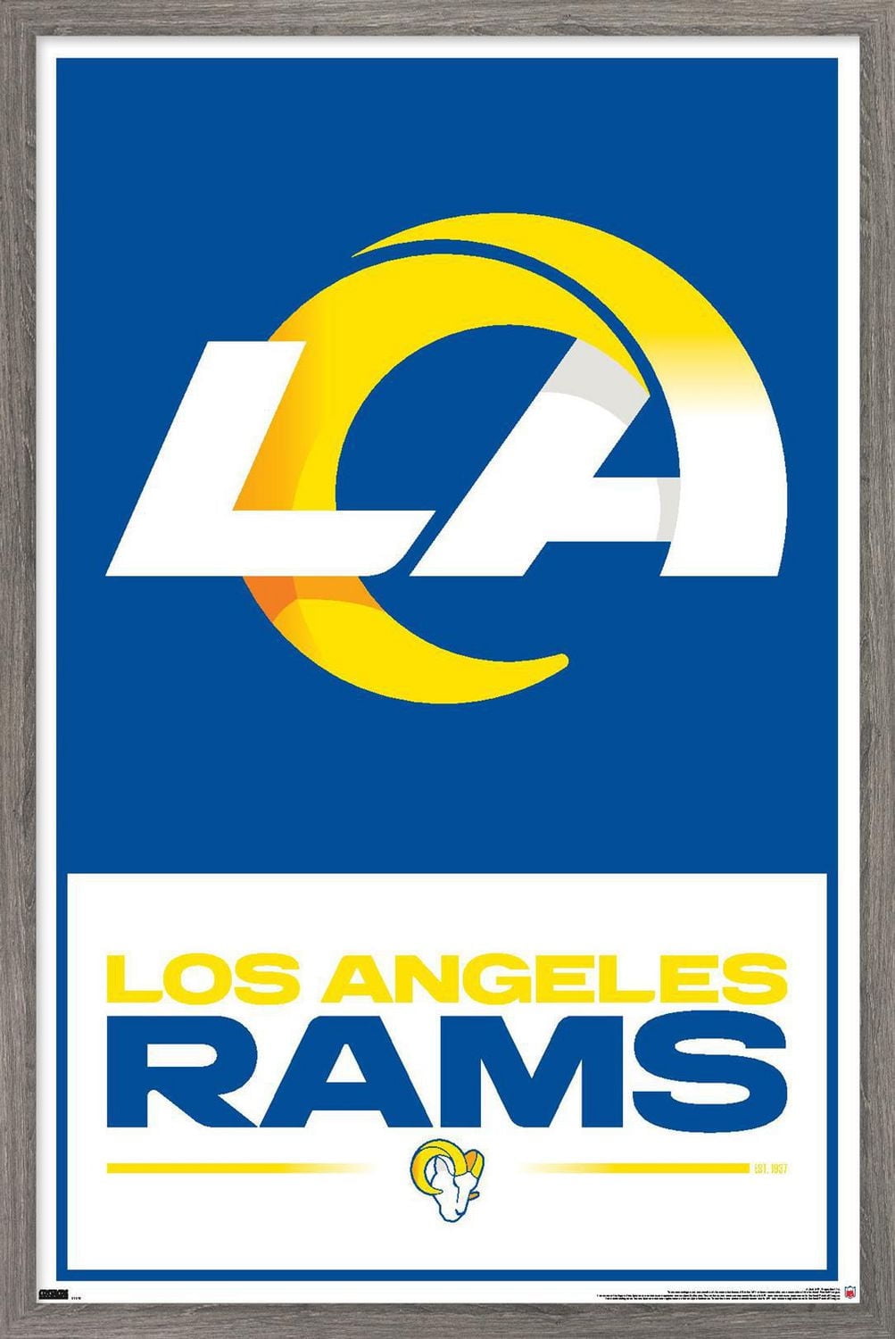 NFL Los Angeles Rams - Logo 21 Wall Poster, 22.375" x 34" Framed