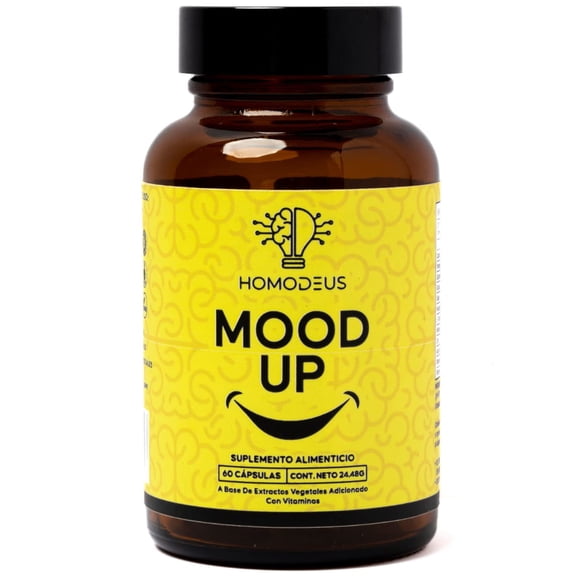 Mood Up Homodeus Suplemento Alimenticio con NAC L-Triptófano 5-HTP Zinc Ácido Fólico Vitaminas B12 y D 60 Cápsulas