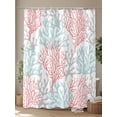 thumbnail image 4 of Boanket Polyester Fabric Red Blue Coral Coastal Shower Curtain, Summer Beach Seaside Nautical Waterproof Bathtub Curtain Bathroom Decor Set with Hooks 72 x 78 Inches,, 4 of 6