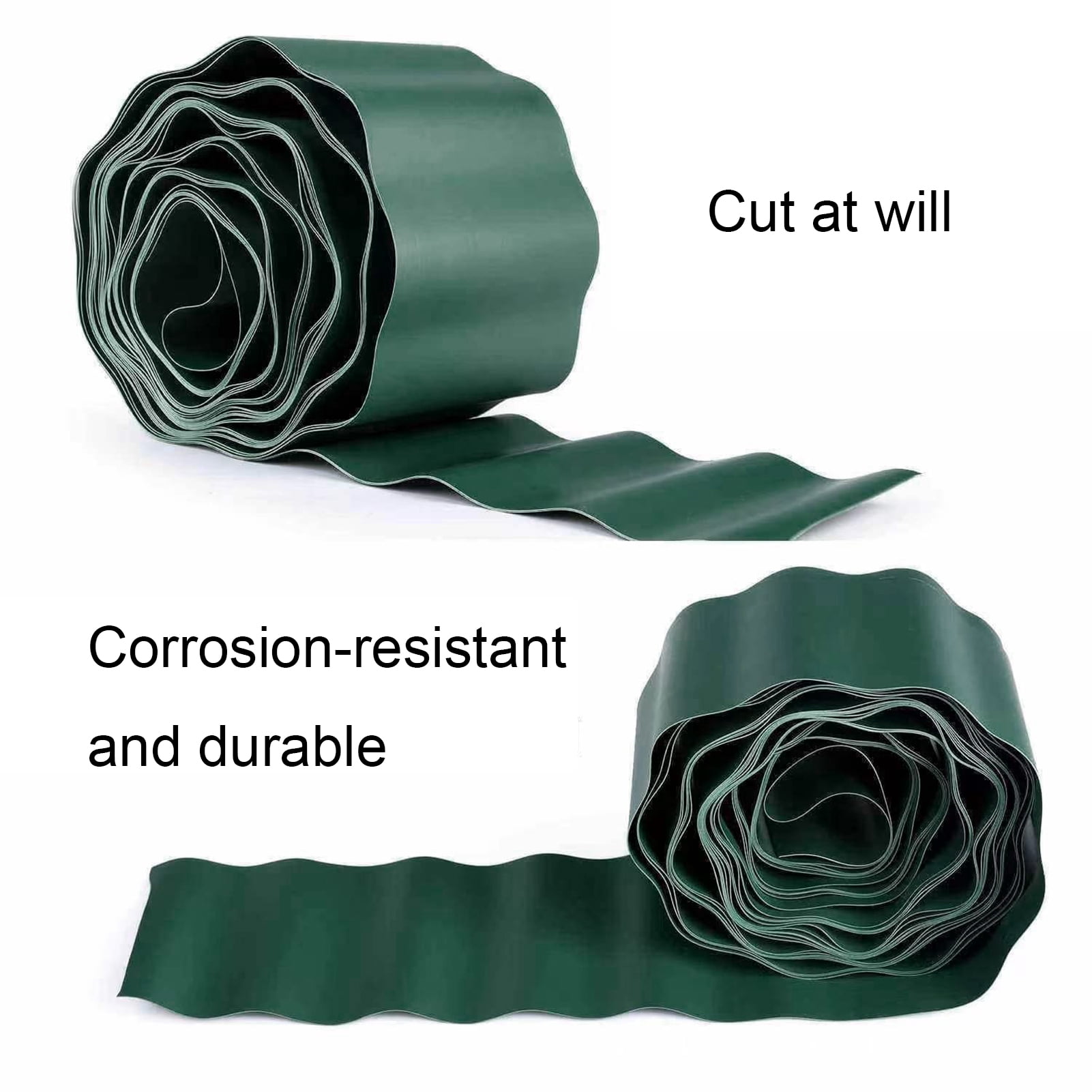 Farfi Corrugated Fence, Flexible Plastic Garden Edging, Bendable Cutable Freely 354" Long Landscape Border for Flower Beds, Lawn, and Walkways, 15.75" Height