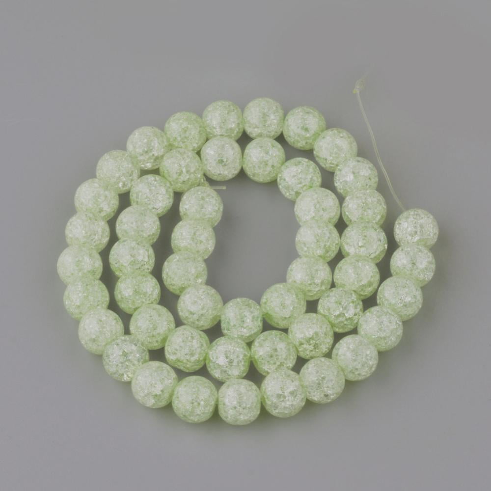 Crackle Quartz Beads Strands Round Dyed Green Yellow 6mm Hole: 1mm 69pcs/strand 15~15.3 inch