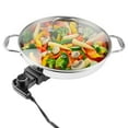 thumbnail image 2 of Poêle Électrique par Cucina Pro - Acier Inoxydable 18/10 avec Couvercle en Verre Trempé, Ronde 12 Pouces, 2 of 4