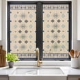 thumbnail image 3 of Boho Geometric Window Privacy Film, Retro Rustic Chic Ethnic Abstract Patterned Static Cling UV Sun Blocking Tint Film Heat Control Windows Films for Bedroom Bathroom, Window Stickers 17.7"x39.3", 3 of 8