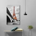 thumbnail image 2 of wall26 - Pop of Color The Eiffel Tower in Paris - Red Color Stands Out Against Black and White Background - Canvas Art Home Art - 12x18 inches, 2 of 4