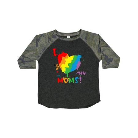 

Inktastic Pride Heart Kid Finger Paint I Love My Moms! Gift Toddler Boy or Toddler Girl T-Shirt