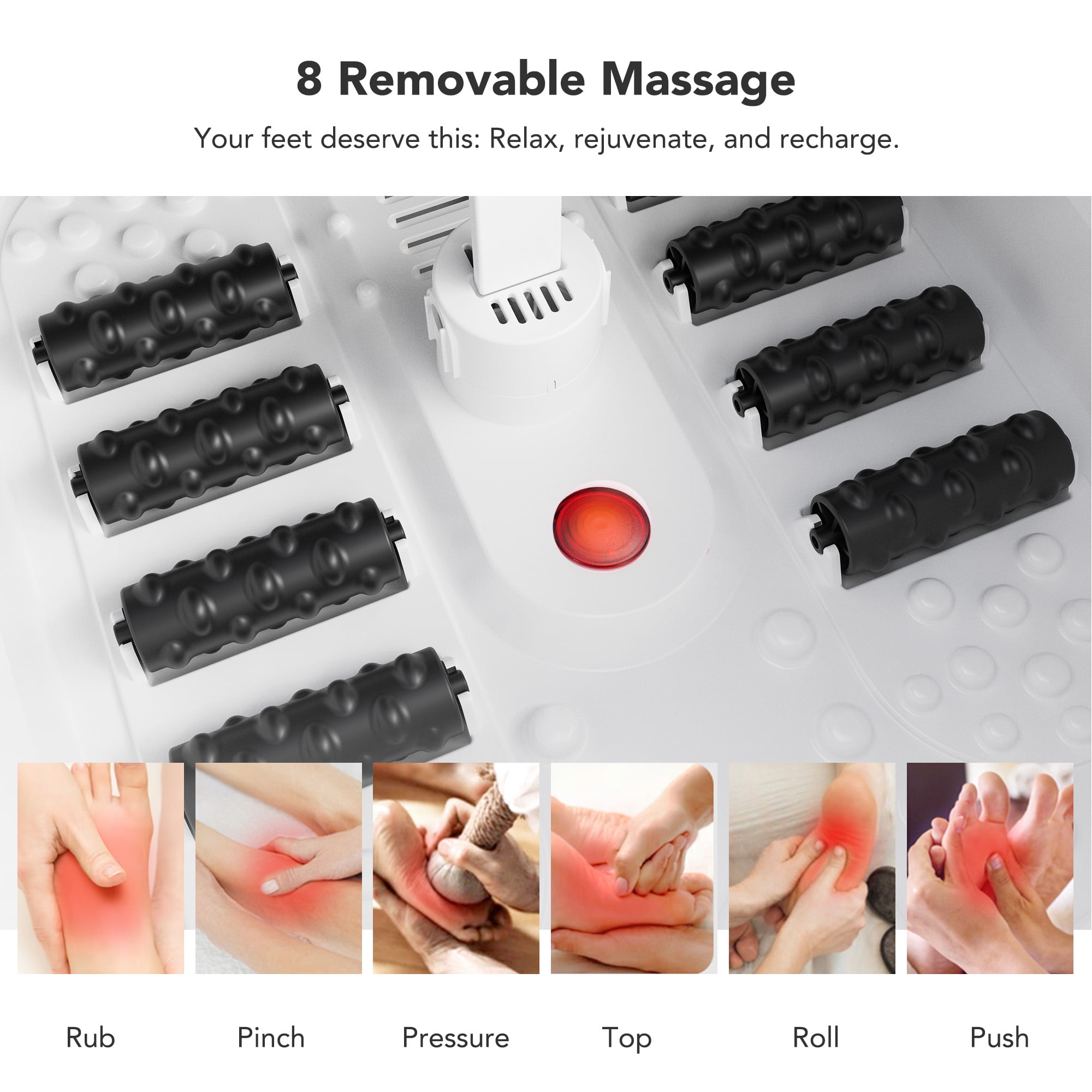 KNQZE Collapsible Electric Foot Spa with Heat-Maintaining