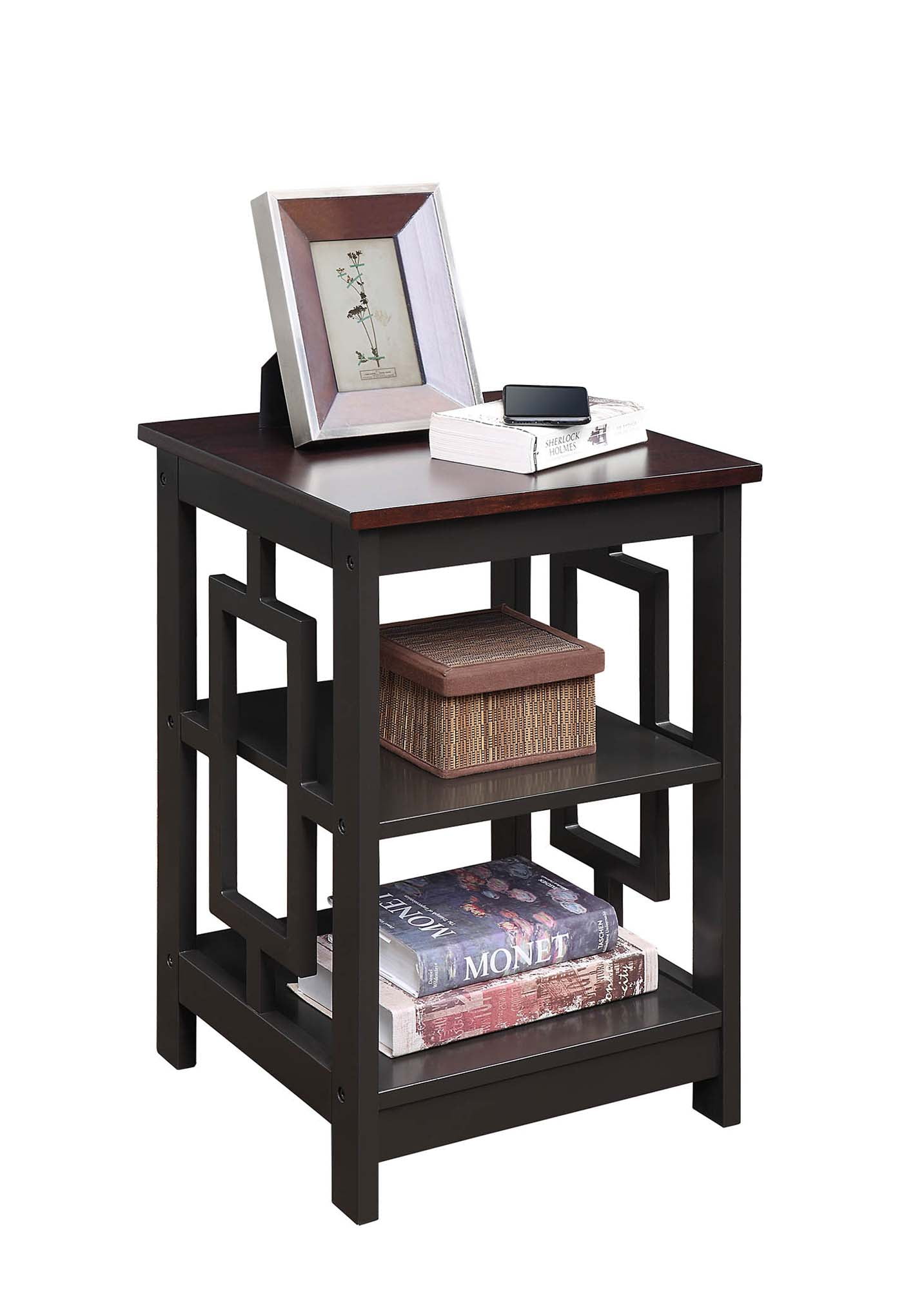 Convenience Concepts Town Square End Table with Shelves, Espresso