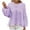 Purple, variant on Enjoytime Long Puff Sleeve Blouses for Women Round Neck Pleated Womens Loose Fit Shirts Top Plaid Printed Cute Tops Women Clothing