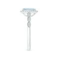 thumbnail image 3 of ANGARA Natural Cushion 1.2 ct Aquamarine Halo Ring with Marquise Motifs in 14K White Gold for Women (Size-8x6mm) | March Birthstone, Anniversary, Jewelry Gift for Women | Natural Aquamarine Ring, 3 of 8