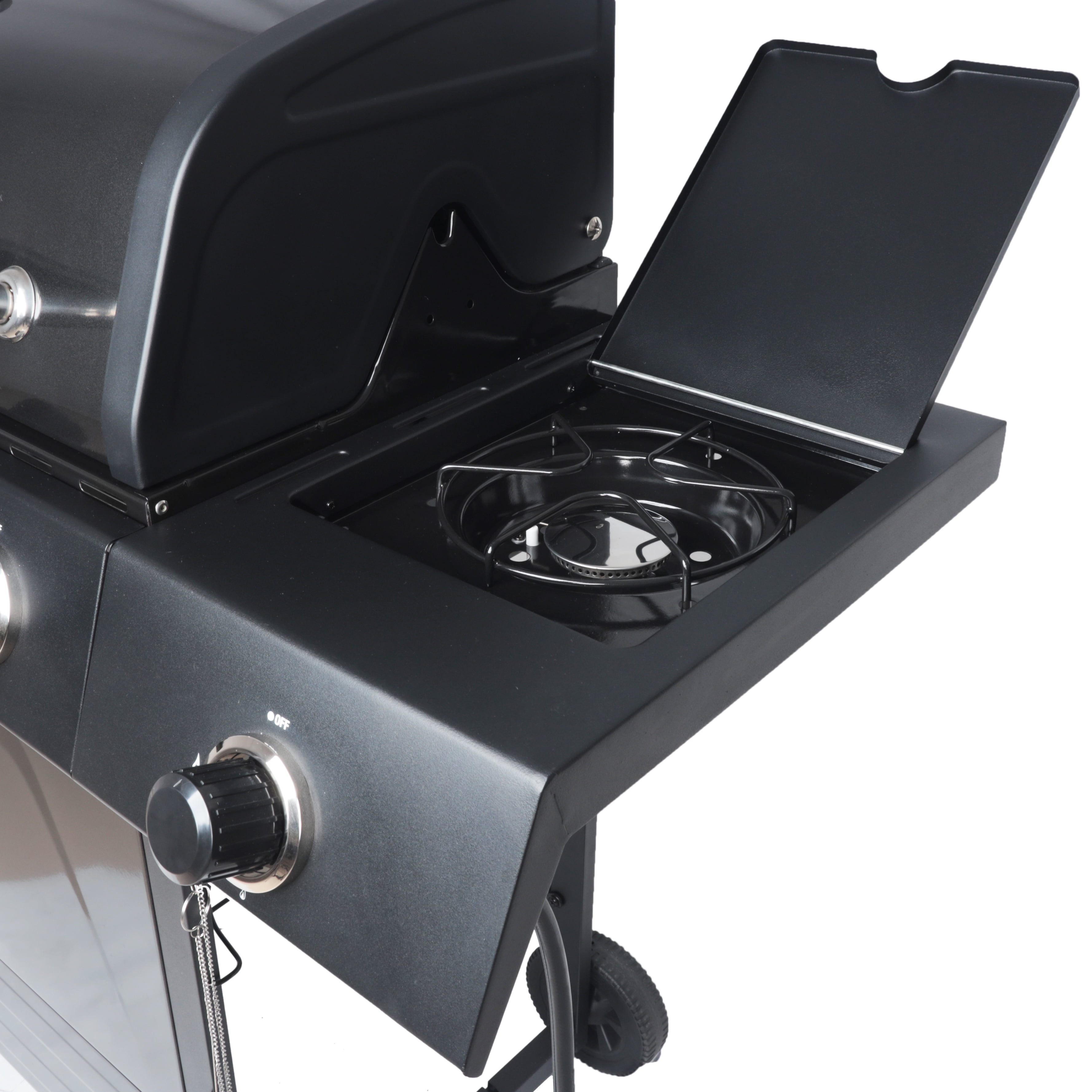 RevoAce 4 Burner Propane Gas Grill with Side Burner Stainless
