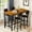 Rustic Brown, variant on Baxluxe Bar Table Set for 4, Counter Height Dining Table Set with 4 PU Leather Upholstered Backrest Chairs, Rectangular Kitchen Table and Chairs Set for Pub, Dining Room, Rustic Brown