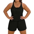 thumbnail image 2 of Roncen Women's Plus Size Swim Romper One Piece Swimsuits Modest Bathing Suit with Pockets, 2 of 6