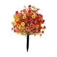 thumbnail image 4 of Estaca de jardín de flores artificiales, flor realista con adorno de estaca, decoración decorativa para jardín, adorno para boda en el patio Rojo y amarillo, 4 of 8