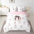 thumbnail image 2 of Manfei Girly Pink Pumpkin Twin Bedding Sets 7-Piece, Gothic Bat Ghost Print Bedding Comforter Set, Sugar Halloween Reversible Sheet Sets, Breathable Home Decor, 2 of 7