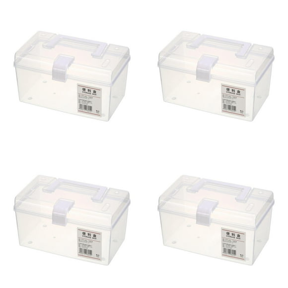 witspace Portable Clear Plastic Storage Container Box, Storage Bins with Latching Lids, Clear Storage Box with handle Stackable Storage Containers for Organizing Crafts, Tools (7.67*4.33*4.52 Inches)