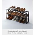 thumbnail image 5 of Yamazaki Home Expandable Shoe Rack - Two Sizes, Black, Steel, Double, Holds 6 to 12 shoes, Expandable, 5 of 7