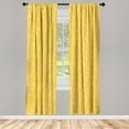 thumbnail image 5 of Ambesonne Floral Window Curtains, Wildflowers Outline Drawings, Each 28" W x 63" L, Mustard and White, 5 of 5