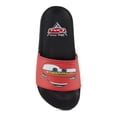 thumbnail image 3 of Disney Boys Pixar Cars Slide, Slip-on Sandals Lightning McQueen Slippers Black Red - 12, 3 of 6