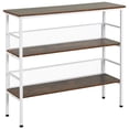 thumbnail image 3 of HomCom 3-Tier Industrial Style Storage Metal Wooden Shelf with a Robust Multi-Functional Design & Adjustable Feet, 3 of 10