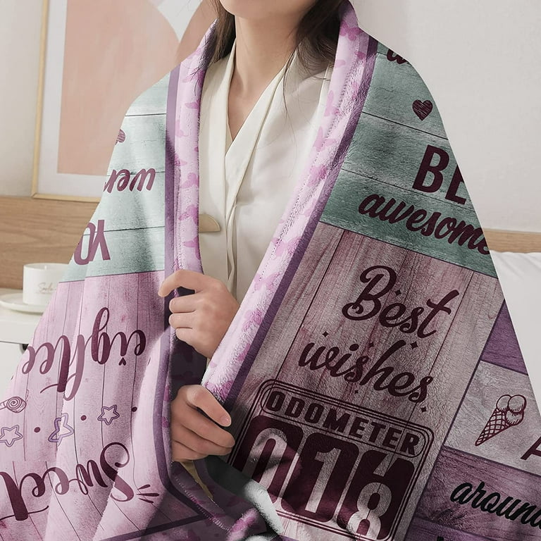 18th Birthday Gifts for Girls - 18th Birthday Decorations for Girl 60x50  Blanket - Gifts for 18 Year Old Girl- Gifts for Daughter Bestie Sister-  18th Birthday Gift Ideas - 18th Bday
