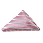 Jacob Alexander Dotted Stripe Pocket Square Handkerchief - Pink