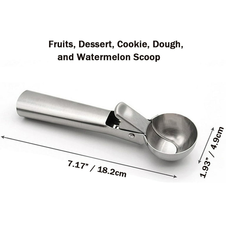 Cookie Dough Trigger Scoop: 1 oz. Stainless Steel Scooper Great for Baking,  Ice Cream, Desserts and More