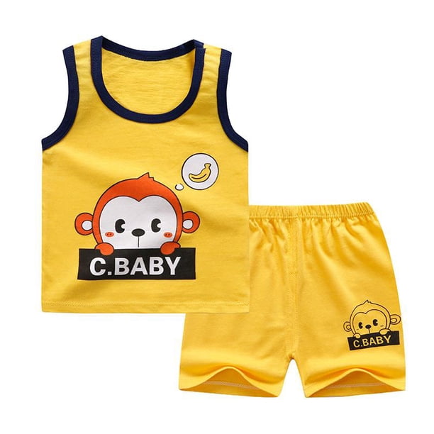Ropa de bebé para niño, chándal informal, ropa de algodón puro, ropa de verano para bebés, camisetas y pantalones para niños, atuendo deportivo Tan Jianjun unisex