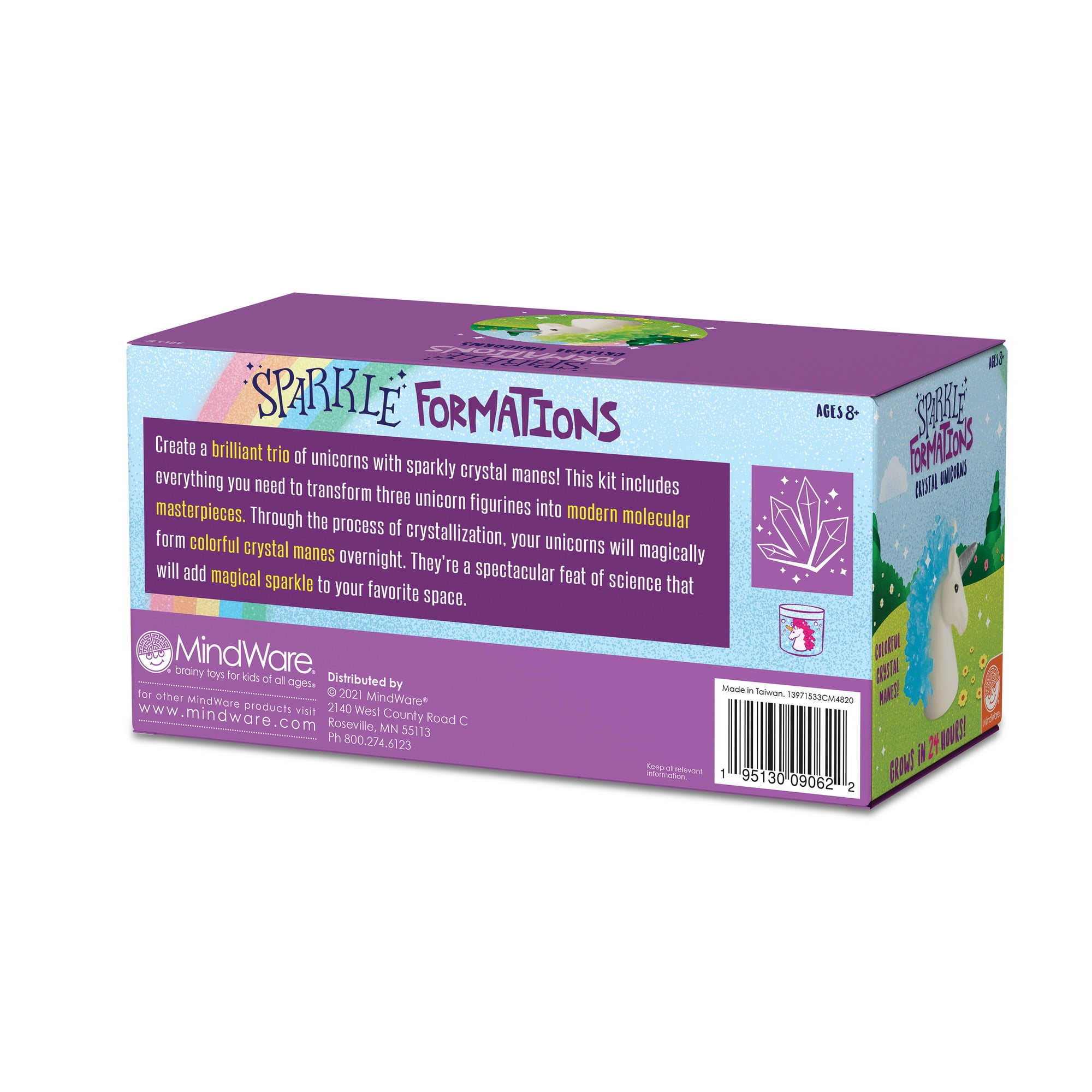 MindWare Sparkle Formations: Crystal Unicorns Growing Kit, DIY 3 Crystal Unicorns