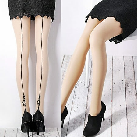 

Taluosi Women Stockings Vertical Stripes Tempting Acrylic Thigh High Stockings for Home