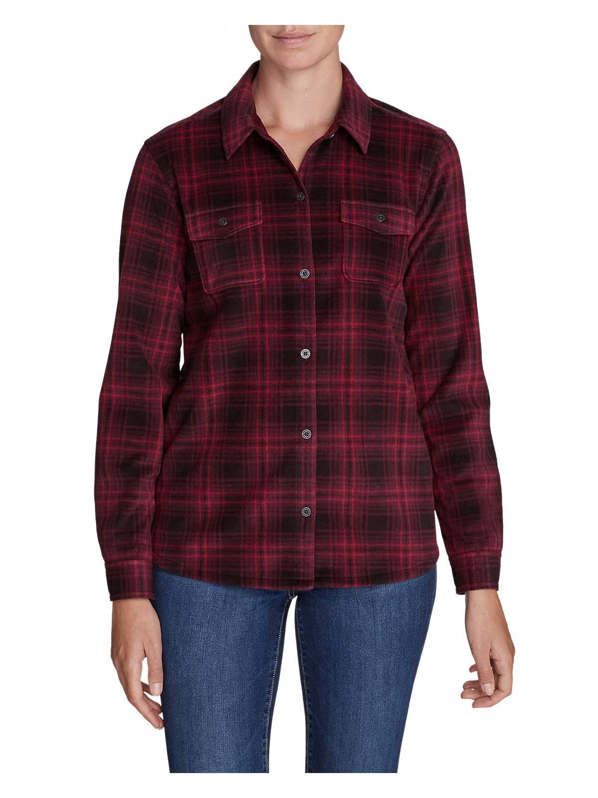 Eddie Bauer Women's Chutes Fleece Shirt Jacket - Print - Walmart.com ...