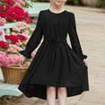 thumbnail image 2 of Little Girl Dress Long Sleeve A-Line Tiered Swing Cute Black Dress Girls Birthday Dress Girls Spring Dresses For Girls, 2 of 6