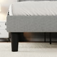 thumbnail image 5 of SHA CERLIN King Size Platform Bed Frame with Fabric Wingback&Tufted Upholstered Headboard, Light Grey, 5 of 9
