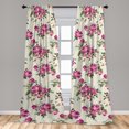 thumbnail image 4 of Ambesonne Floral Curtains, Valentine Rose Flowers Plot, Pair of 28"x84", Pale Fuchsia and Sepia, 4 of 5