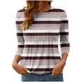 thumbnail image 3 of Jsaierl 3/4 Length Sleeve Tops for Women Casual Round Neck Shirts Trendy Graphic Ladies Blouses Workout Loose Fit Tunic Top S-3XL, 3 of 8