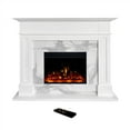 thumbnail image 7 of Sofia Cambridge 57-In. Modern Electric Fireplace Mantel with LED Multi-Color Faux Charred Log Display Insert | White Faux Marble | Heating for Living Room, Dining Room, Bedrooms up to 210 Sq.Ft., 7 of 7