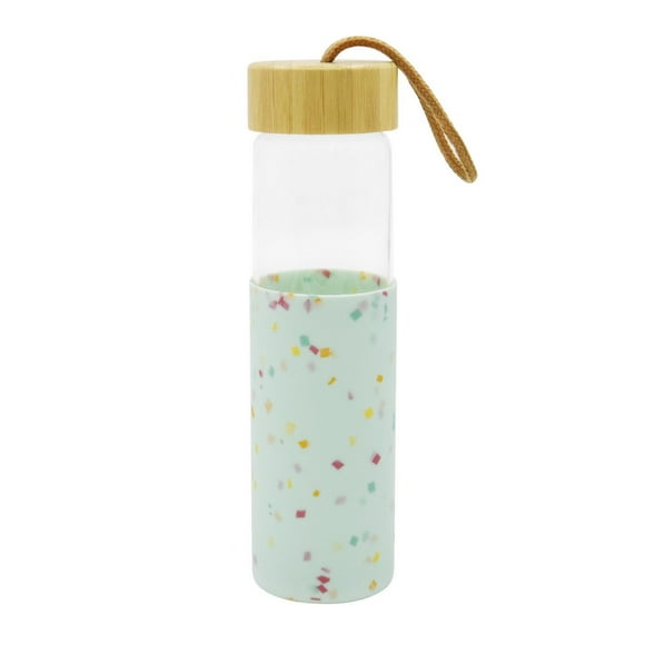 Hometrends Green Glass Water Bottle With Silicone Sleeve, 20 oz, 1 piece