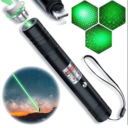 GJX High Power Blue Laser Pointer, Portable Rechargeable Handheld Laser with Aluminum Alloy Body for Outdoor Activities, Presentations, Training, Astronomy and Pet Toys