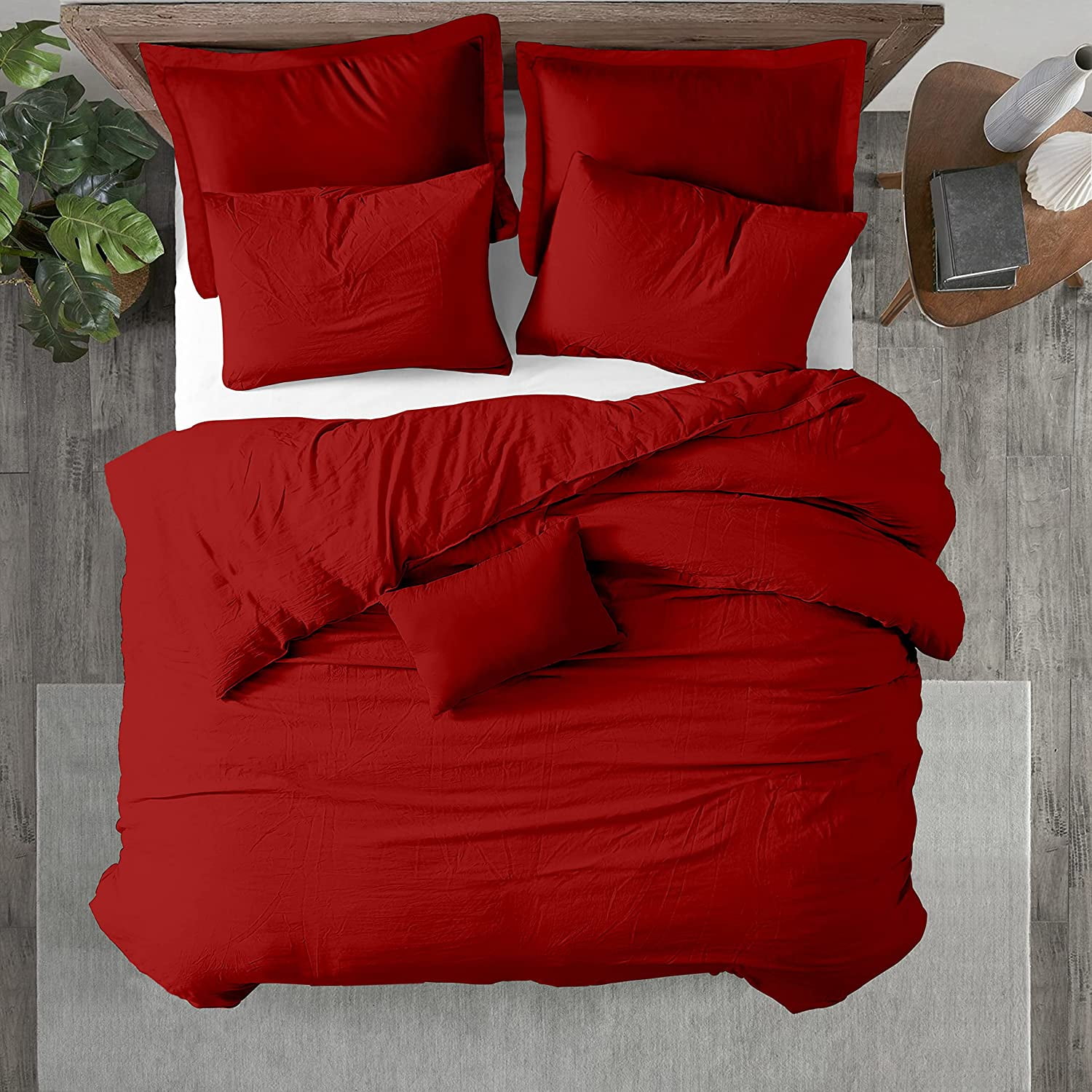 Kotton Culture 600 TC 100% Egyptian Cotton Premium 5 Piece Duvet Set - Breathable All Season Comforter Cover with Zipper Closure & Corner Ties ...