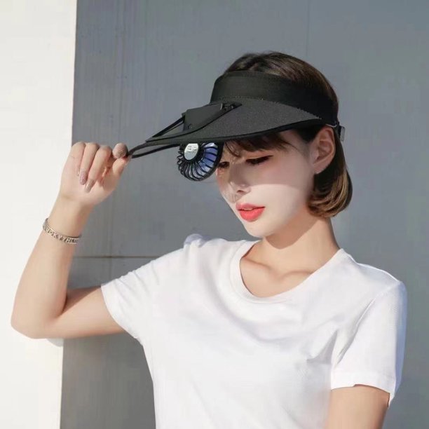 Sombrero de verano transpirable con ventilador Visor de protección solar Gorra Sombrero de pesca para deportes al aire libre