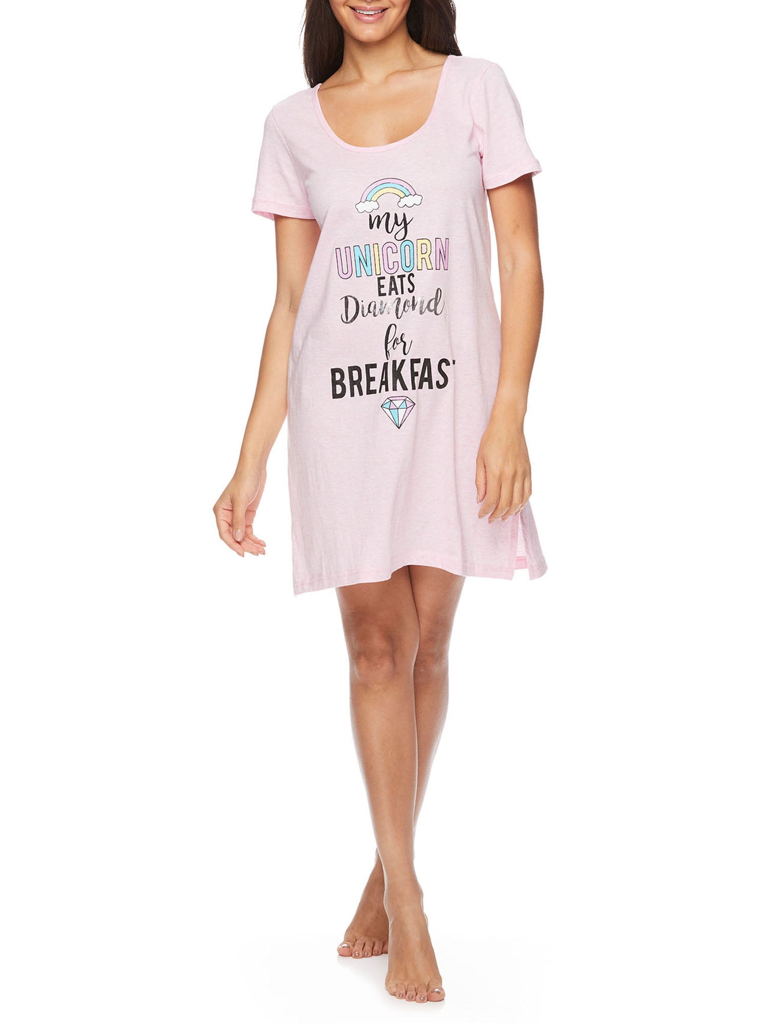 Sleep & Co Sleep & Co. Women's Scoop Neck Short Sleeve Lounge Pajama