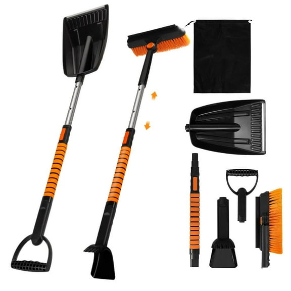 Greatcool 41'' Car Snow Brush and Ice Scraper for Car Windshield, Snow Shovel Brooms with Foam Handles 360° Swivel Brooms, Snow Shovels for Cars, RV, Vehicles, Trucks and Yard Snow Accumulation